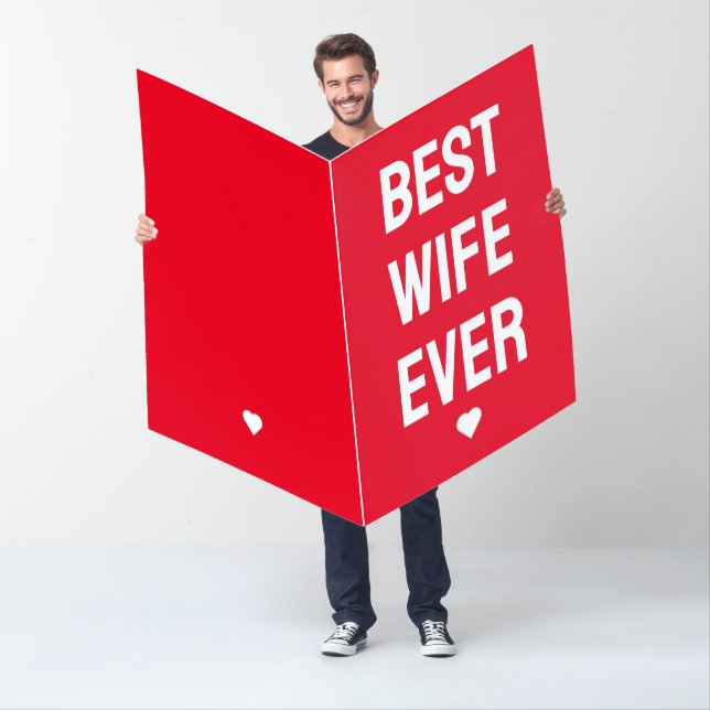 Valentines Day Best Wife Ever Red Heart Giant Card (In Situ)