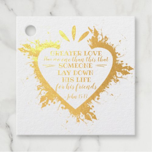 Valentines Day Bible Verse John 1513 Foil Favor Tags