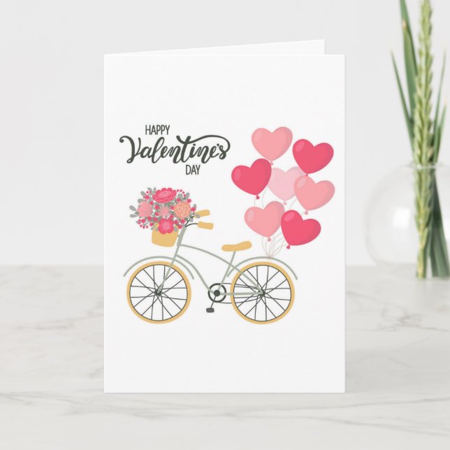 Valentine's Day Bicycle Greeting Card (Front)