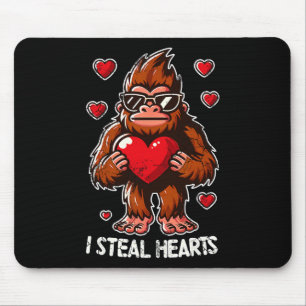 Valentine's Day Big Foot Sasquatch I Steal Hearts  Mouse Pad