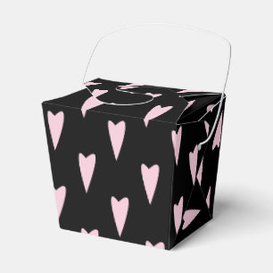 Valentines Day Big Peak Hearts Pink Black Favor Boxes