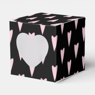 Valentines Day Big Peak Hearts Pink Black Favor Boxes