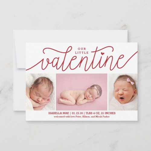 Valentine's Day Birth Announcement with Photos