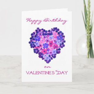 Valentine's Day Birthday - Flower Power Holiday Card