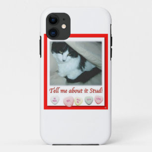 Valentine's Day Black and White Cat iPhone 11 Case