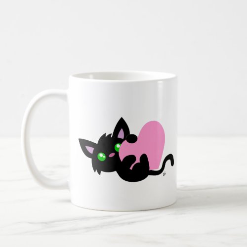 Valentines Day Black Kitty Mug