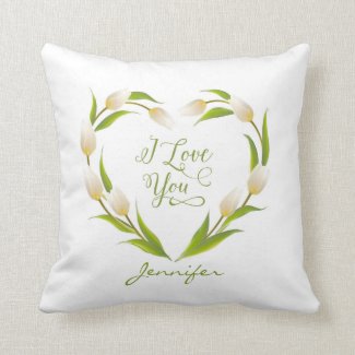 Valentine's Day Blooming Tulip Heart Green Pink