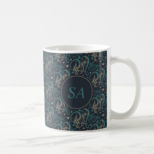 Valentine's Day Blue Brown I Love You Typography