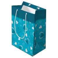 Valentine's Day Blue Hearts Medium Gift Bag