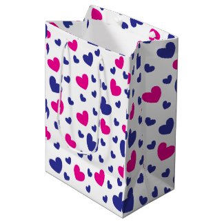 Valentines Day Blue Pink Hearts Pattern