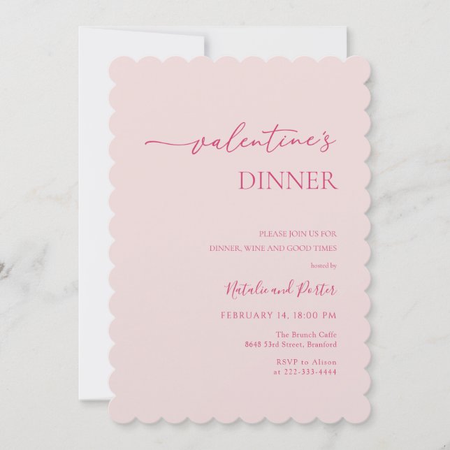 Valentines Day Blush Pink Minimal Invitation (Front)