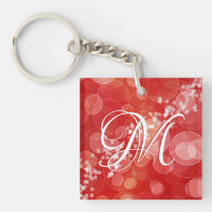 Valentine's Day Bokeh Hearts Keychain