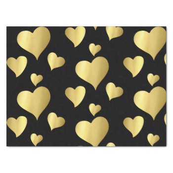 Valentine's Day Bold Faux Gold Foil Hearts Pattern Tissue Paper by decor_de_vous at Zazzle