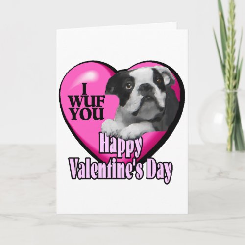 Valentines Day Boston Terrier Holiday Card