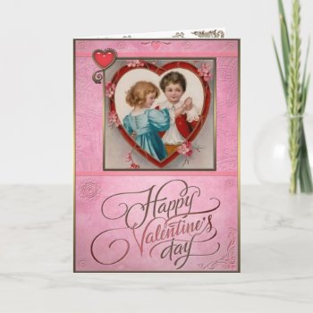 Valentine's Day - Boy And Girl Dancing. Holiday Card by VintageStyleStudio at Zazzle