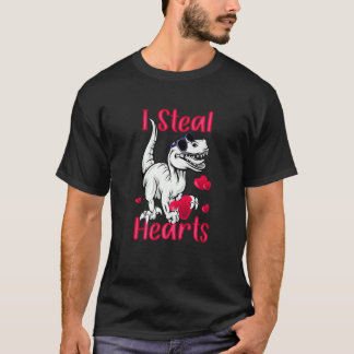 Valentine's Day Boys Funny Cute Dinosaur T-Rex Lov T-Shirt