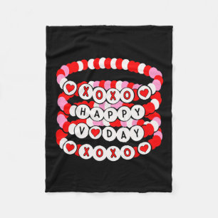 Valentines Day Bracelet Xoxo Happy Valentine Men W Fleece Blanket
