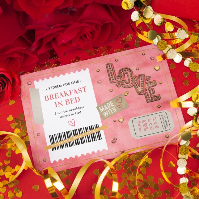 Valentine's Day Breakfast Bed Love Couples Coupon (Creator Uploaded)