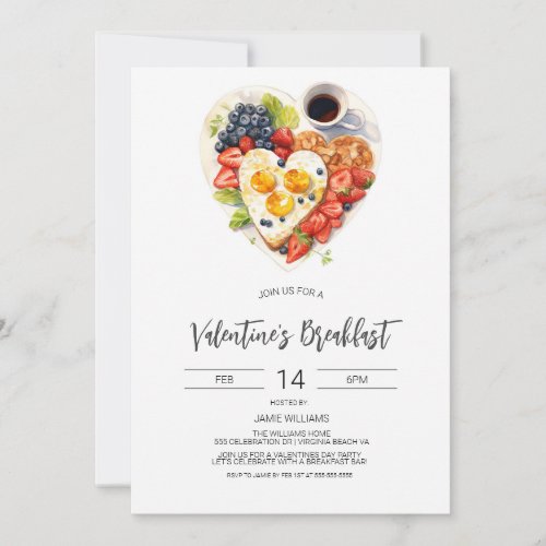 Valentines Day Breakfast Mothers Day Breakfast Invitation