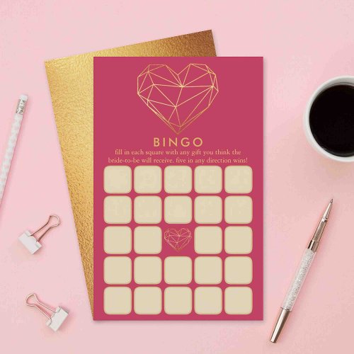 Valentines Day Bridal Shower Bingo Game