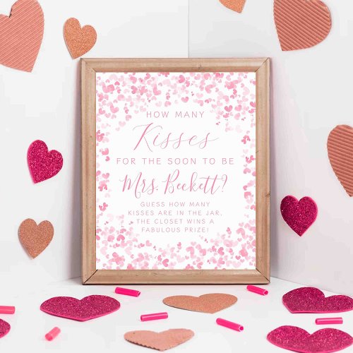Valentines Day Bridal Shower How Many Kisses Game Poster