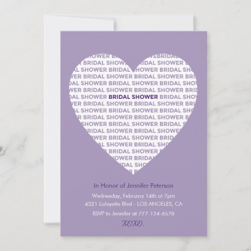 Valentines day bridal shower stylish bride invitation