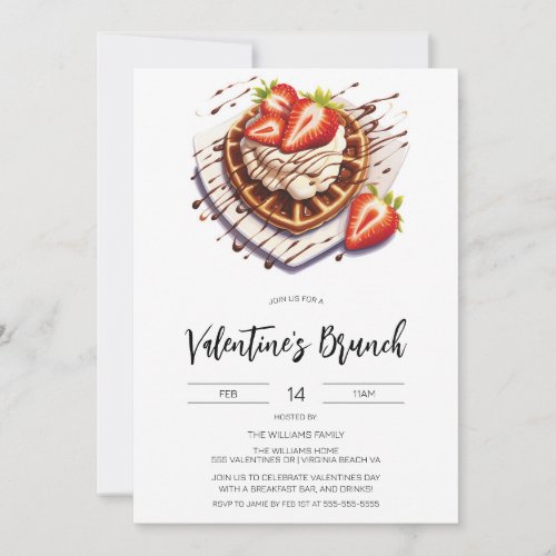 Valentines Day Brunch Breakfast Invitation