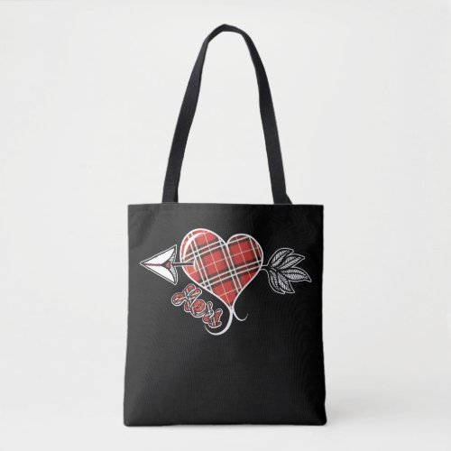 Valentines Day Buffalo Plaid Matching Couple Tote Bag