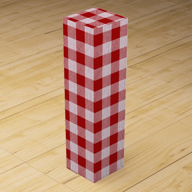 Valentine's Day Buffalo Plaid | Red Wine Box (Front)