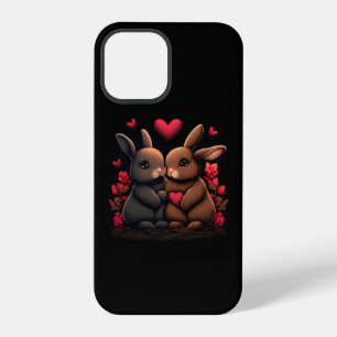 Valentine's Day Bunny Bliss, Love Hearts and Roses iPhone 12 Pro Case