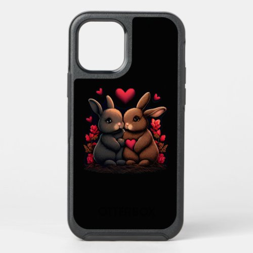 Valentines Day Bunny Bliss Love Hearts and Roses OtterBox Symmetry iPhone 12 Pro Case