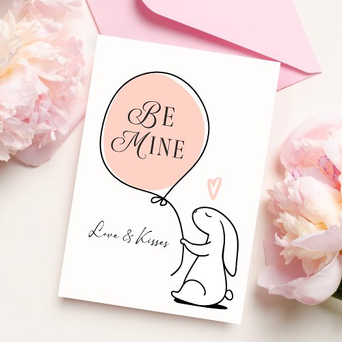 Valentines Day Bunny in Love Romantic  Holiday Card