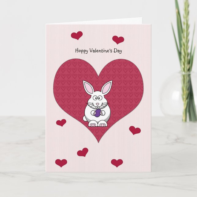 Valentine's Day Bunny Rabbit Card (Front)