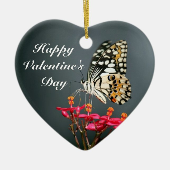 Valentine's Day Butterfly Heart Ornament (Front)