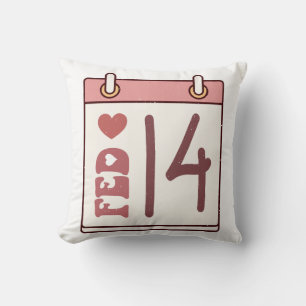 Valentine's Day Calendar Throw Pillow