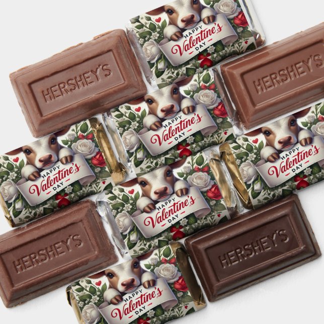 Valentine's Day Calf with Floral Arrangement Hershey's Miniatures (Assorted)