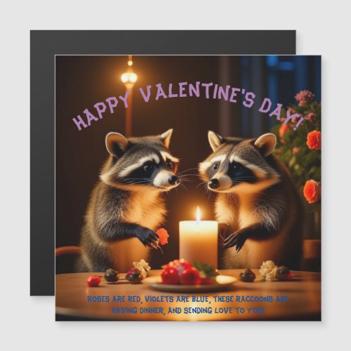 Valentines Day Candle Light Dinner Magnetic Card