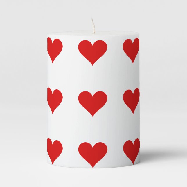 Valentine's Day candle with hearts (Front)
