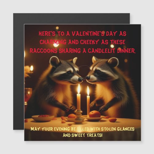 Valentines Day Candlelight Dinner Magnetic Card