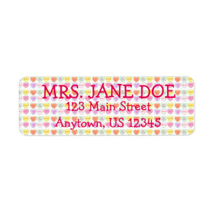 Valentine's Day Candy Conversation Hearts Pastel Label