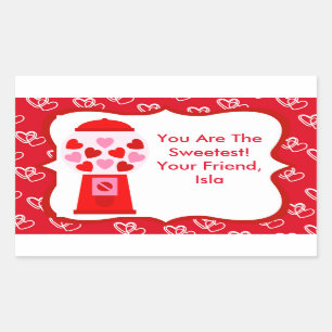 Valentine's Day Candy Gumball Sticker Kids