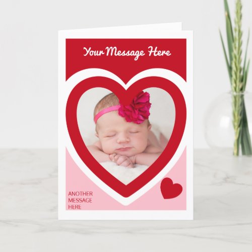 Valentines Day Candy Hearts Box Custom Photo Card