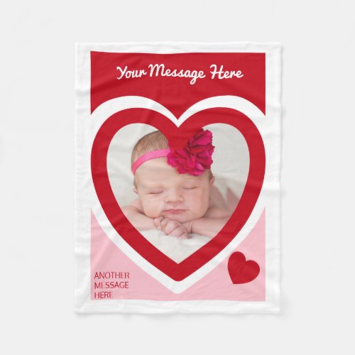 Valentines Day Candy Hearts Box Custom Photo Fleece Blanket
