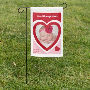 Valentine's Day Candy Hearts Box Custom Photo Garden Flag
