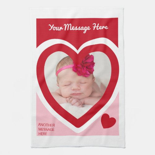 Valentines Day Candy Hearts Box Custom Photo Kitchen Towel