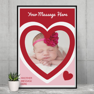 Valentine's Day Candy Hearts Box Custom Photo Poster