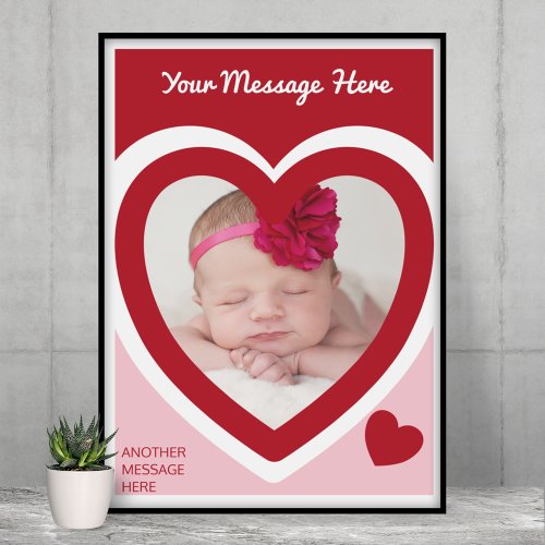 Valentines Day Candy Hearts Box Custom Photo Poster