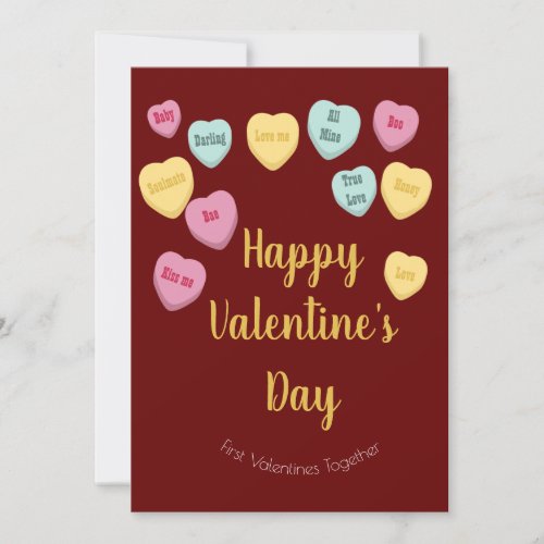 Valentines Day  Candy Hearts Conversation Photo Holiday Card