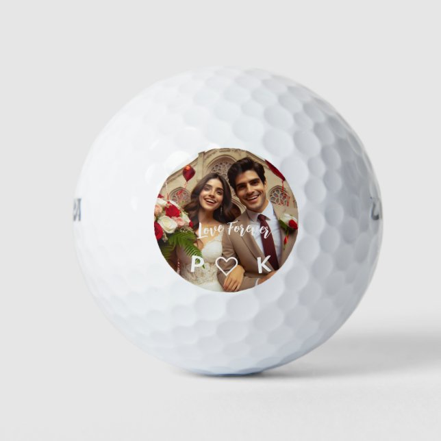 Valentines Day Candy Hearts Custom Photo  Golf Balls (Front)
