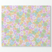 Valentine's Day Candy Hearts Cute Pattern  Wrapping Paper (Flat)